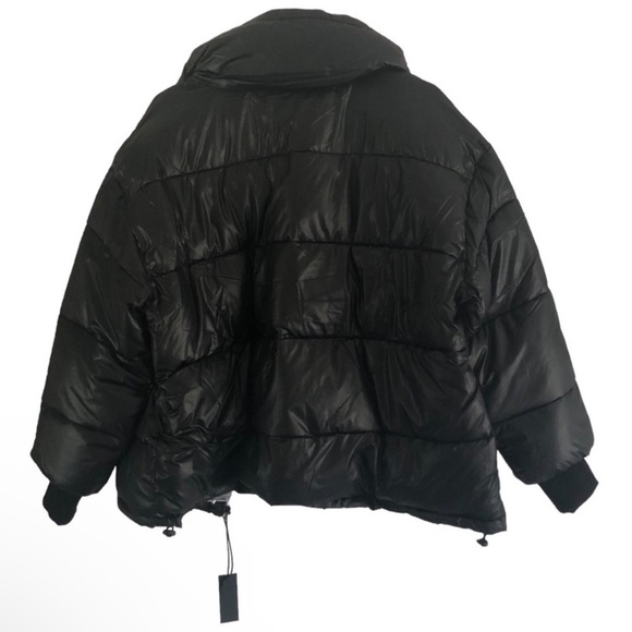 NWT Blank NYC Run The Show Black  Denim Quilted Puffer Jacket Size Medium - Picture 4 of 7